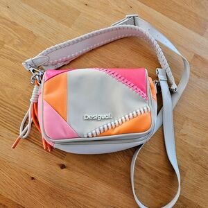 Desigual Crossbody Bag Pink and Orange Modern Color Block